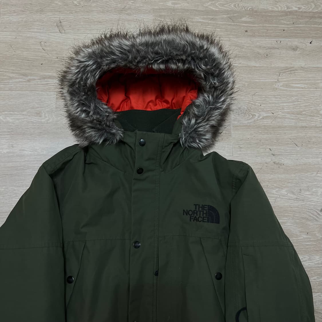 노스페이스 하이벤트 구스다운 퍼후드 야상패딩 점퍼 [카키] L/100 상품이미지2