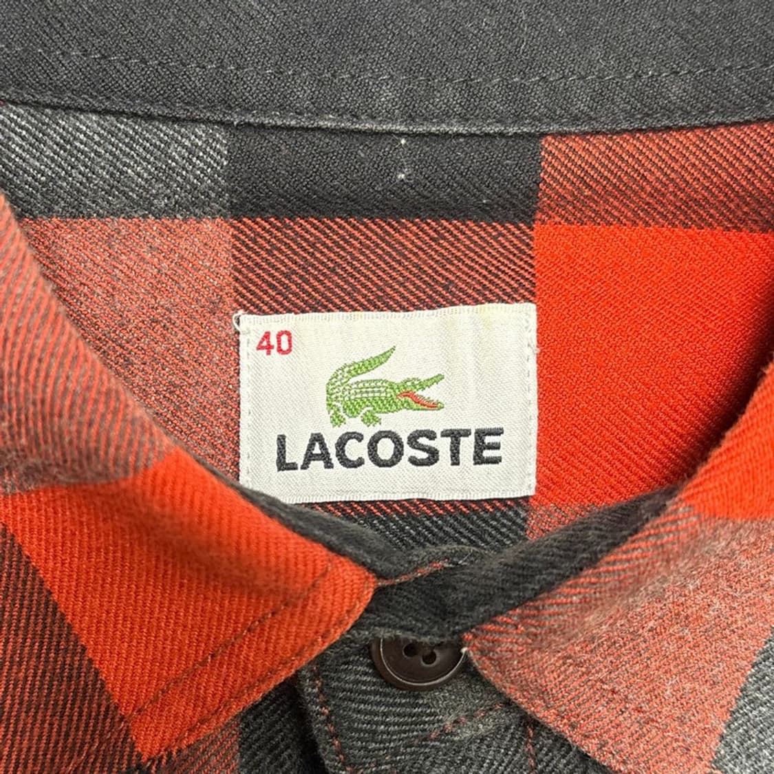 LACOSTE 긴팔 체크셔츠 오렌지 40 상품이미지6