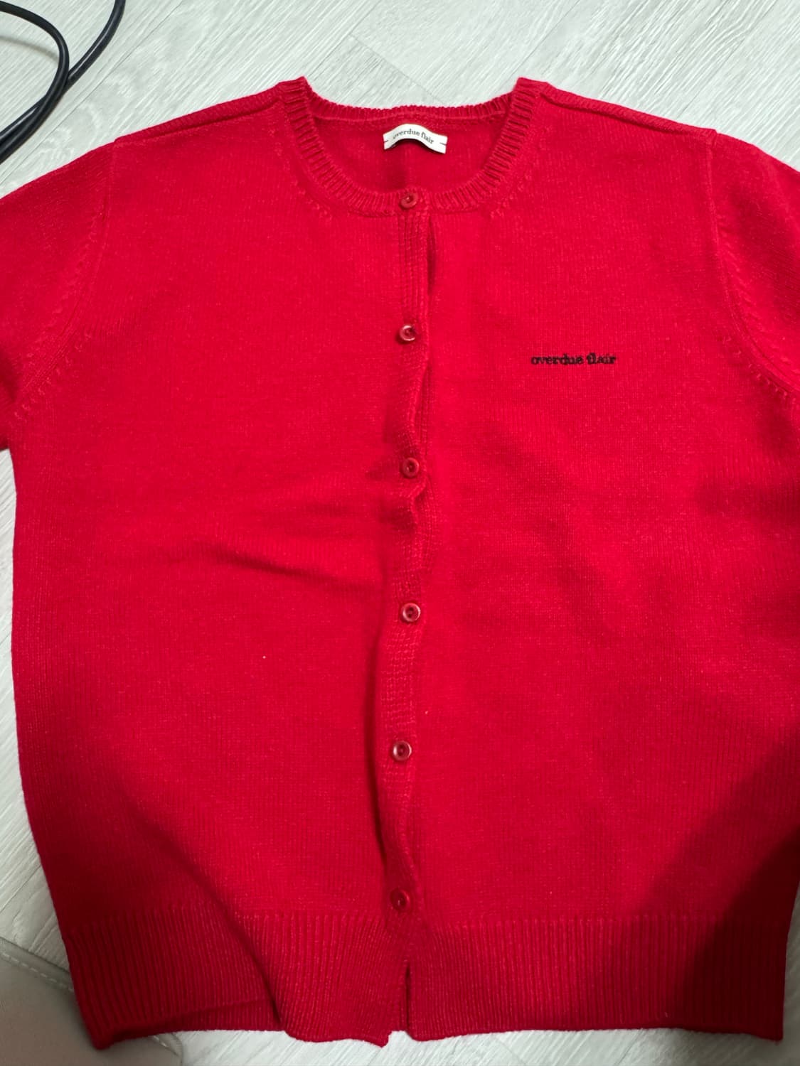 오버듀플레어 울 가디건 레드 프리사이즈 상품이미지4