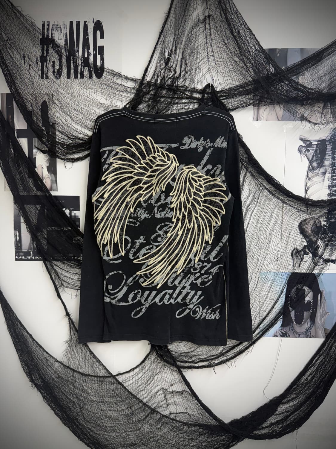 Wing embriodery printing longsleeve 상품이미지1