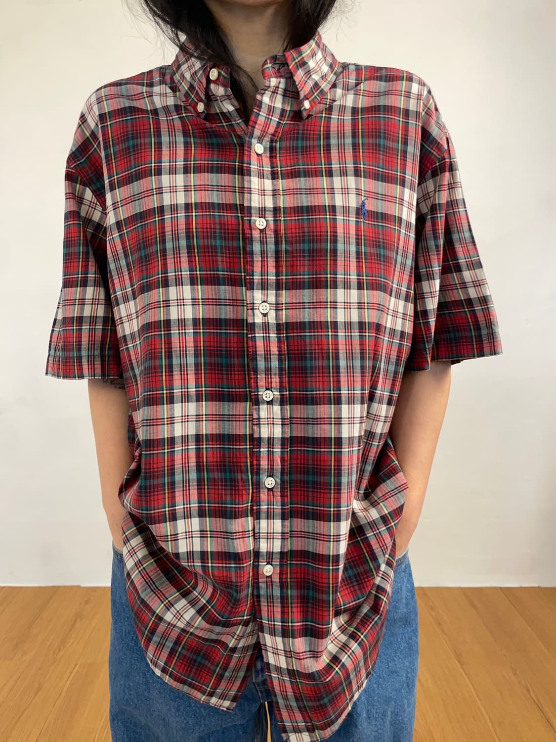 폴로 커스텀핏 체크 반팔 셔츠  상품이미지10