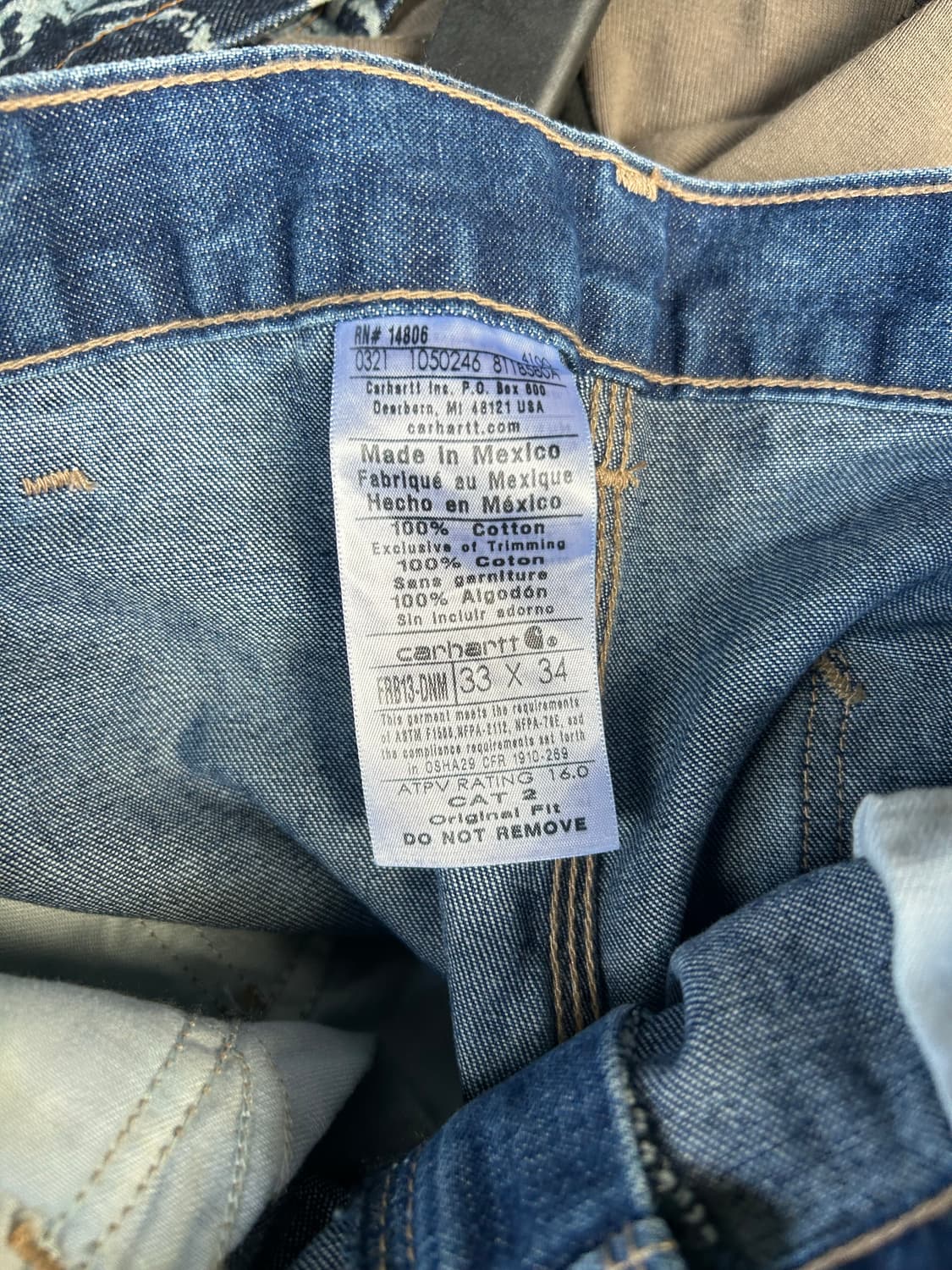 *rare* 빈티지 칼하트 로고 와이드 카펜터 데님팬츠 상품이미지3