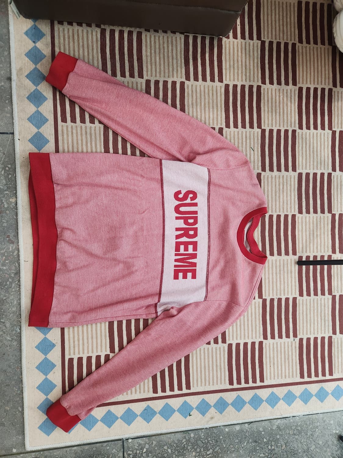 슈프림 토날 스트라이프 로고 크루넥 니트 (L) 상품이미지2