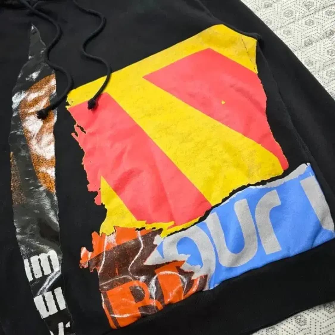 준지 블랙 프린팅 후드티 95 상품이미지7