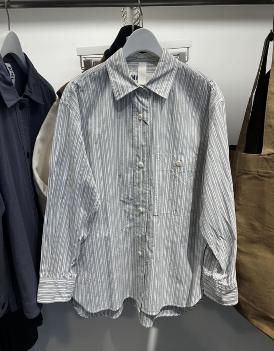 Mhl PJ STRIPE COTTON POPLIN 셔츠 m사이즈 상품이미지1