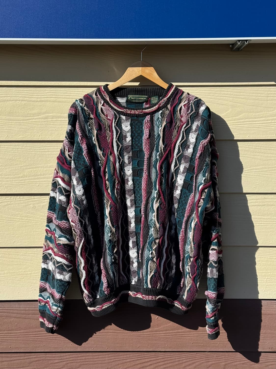 CROFT & BARROW 3D 텍스처 니트 스웨터 쿠지 스타일 상품이미지1