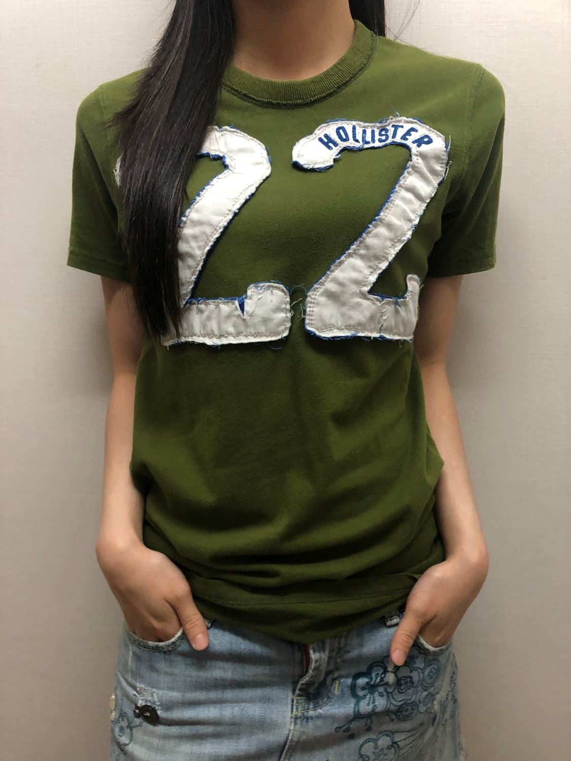 빈티지 홀리스터 카키 티셔츠 상품이미지1
