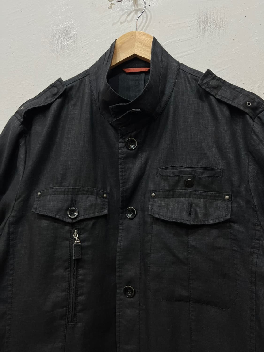  wilkes bashford 퓨어린넨 자켓 블랙 상품이미지2