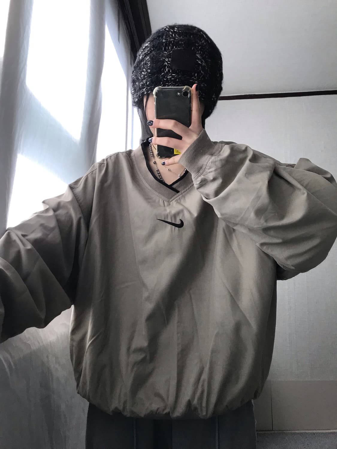 나이키 00s 베이지 오버핏 웜업 상품이미지1