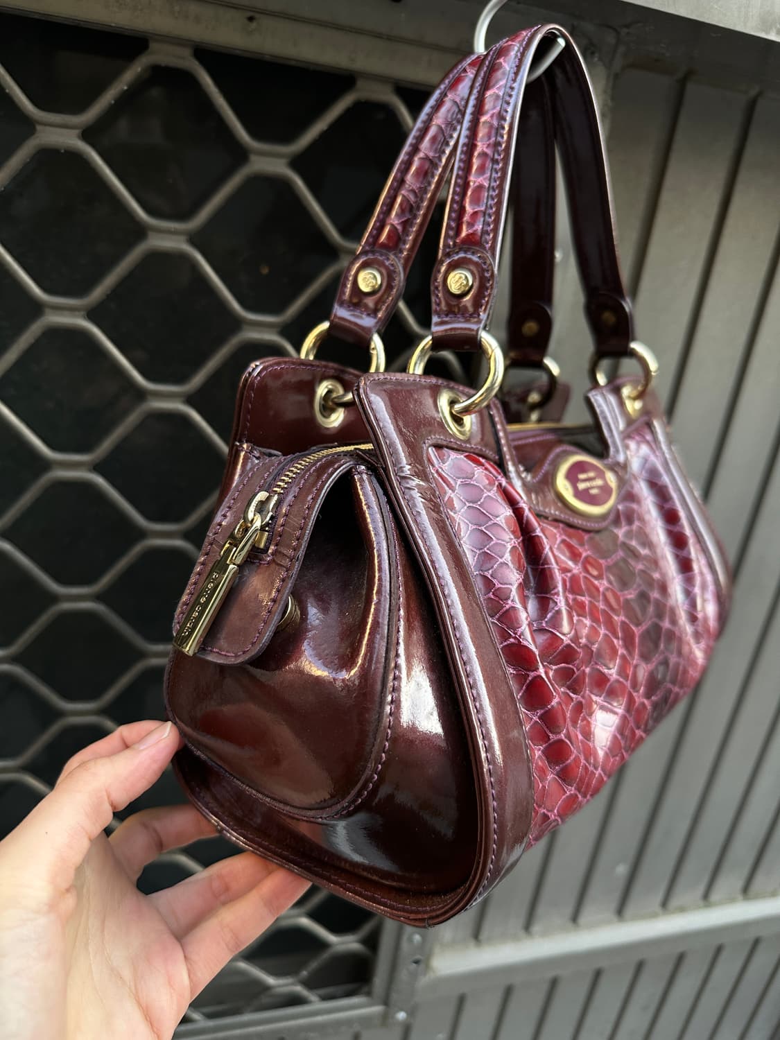 Pierre Cardin Paris croco burgundy bag 상품이미지3