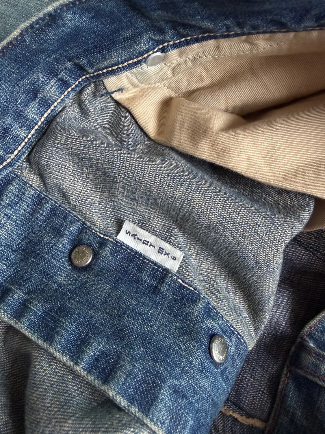 [M] 세인트미카엘 더블니 페인터 데님 팬츠 상품이미지4