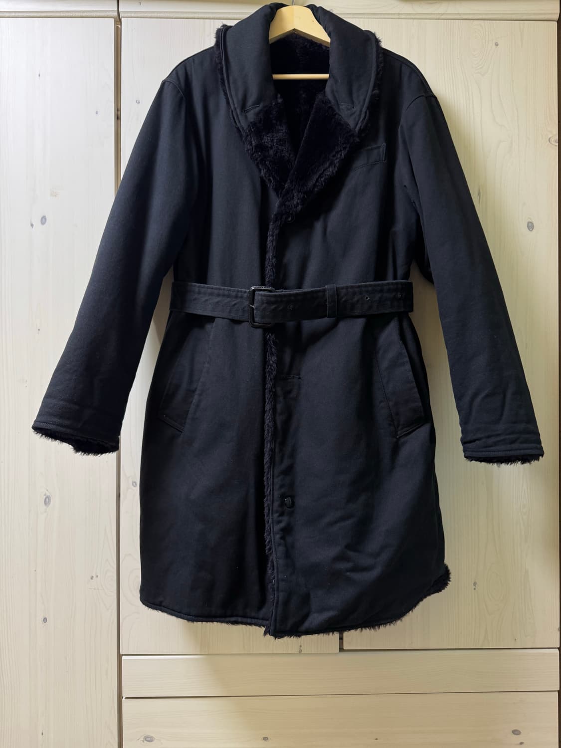 엔지니어드 가먼츠 숄칼라 블랙 코트 상품이미지1