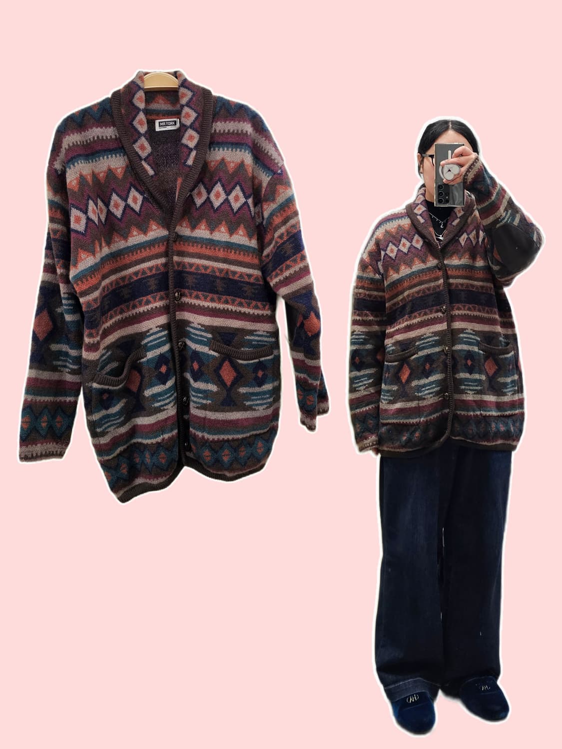 Mr.york 에스닉 나바호 울 가디건(리폼) 상품이미지1
