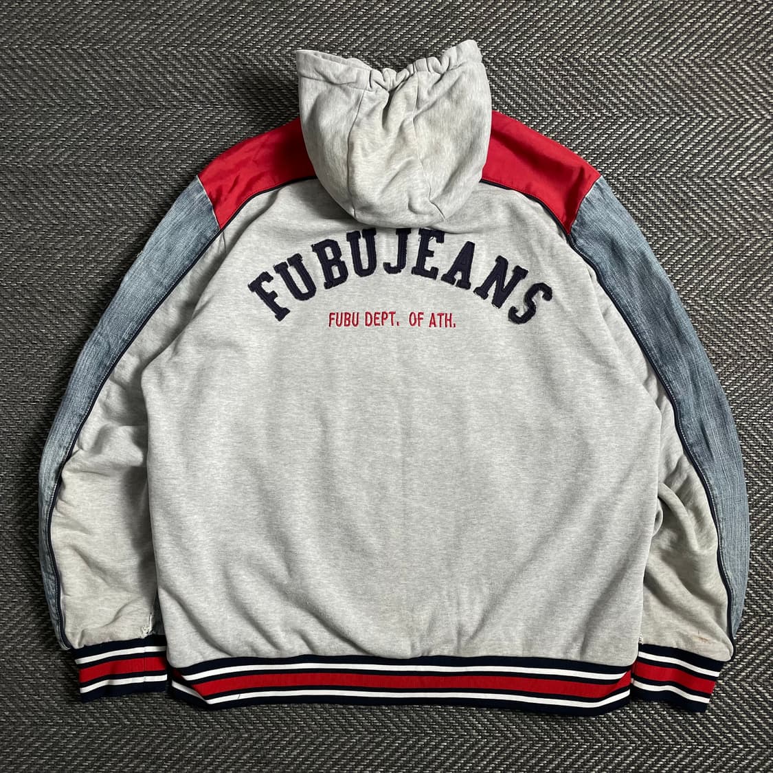 00s Fubu 후부 올드스쿨 데님 믹스업 레이싱 자켓 y 5047 상품이미지6