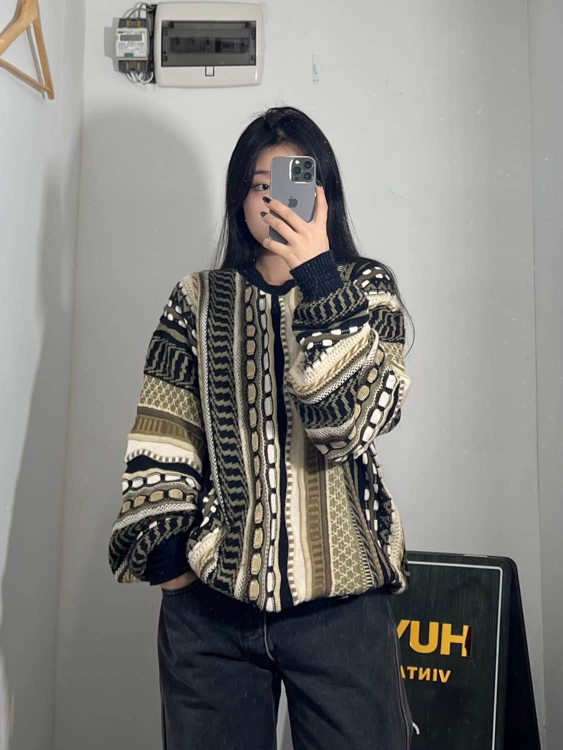 베이지 케이블 니트 Xl 상품이미지1