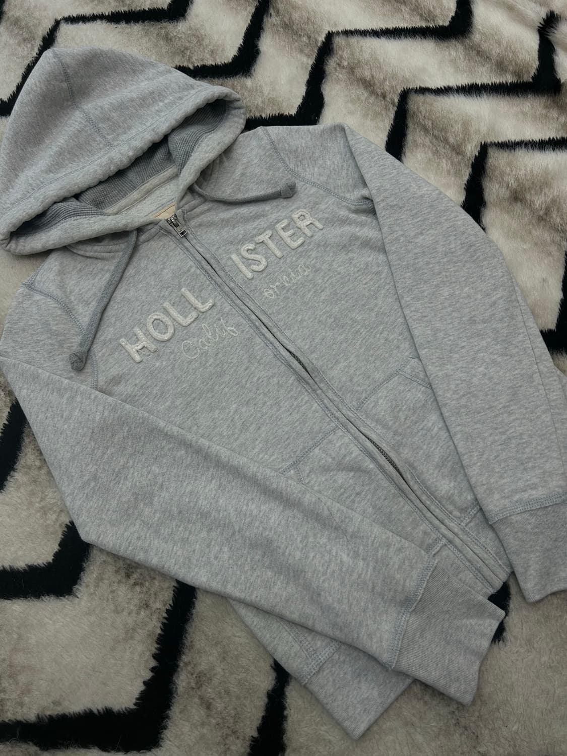 [S]홀리스터 스펠아웃 후드집업/옅은그레이/기모 상품이미지2