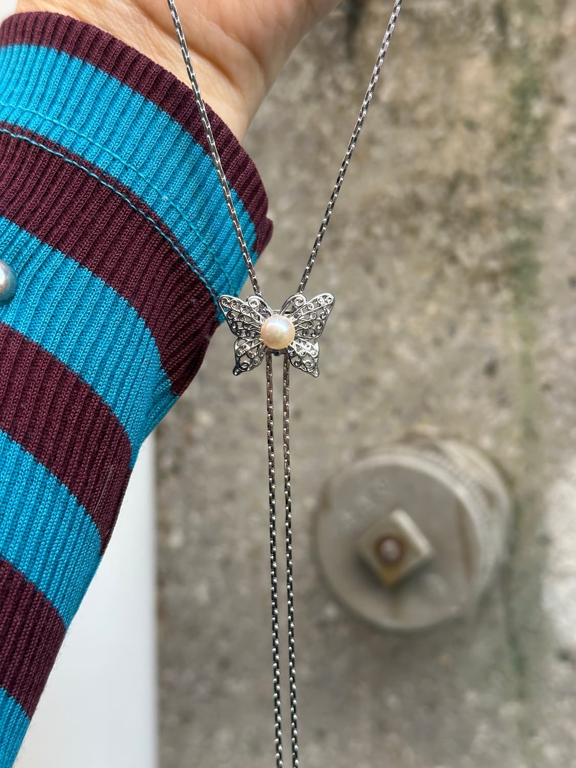 Vintage pearl bolo tie🦋 상품이미지5