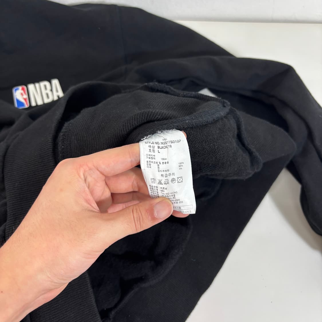 L NBA 블랙 기본로고 스웻코튼 맨투맨 상품이미지5