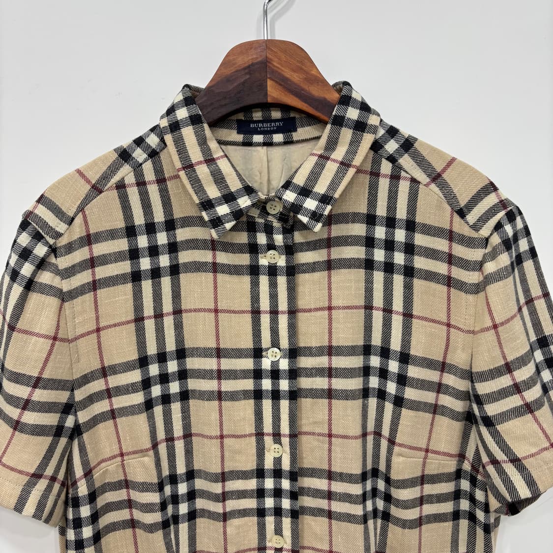 일본정품“ Burberry 노바 체크 셔츠 롱 원피스36 상품이미지4