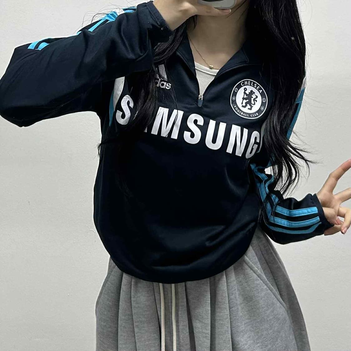 아디다스 첼시 14/15유니폼 트레이닝 드릴탑 하프집 슬리브 져지(90) 상품이미지1