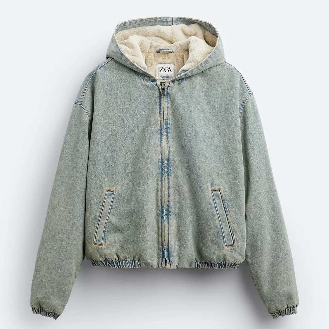 자라 콤비 데님 점퍼 자켓 퍼자켓 상품이미지1