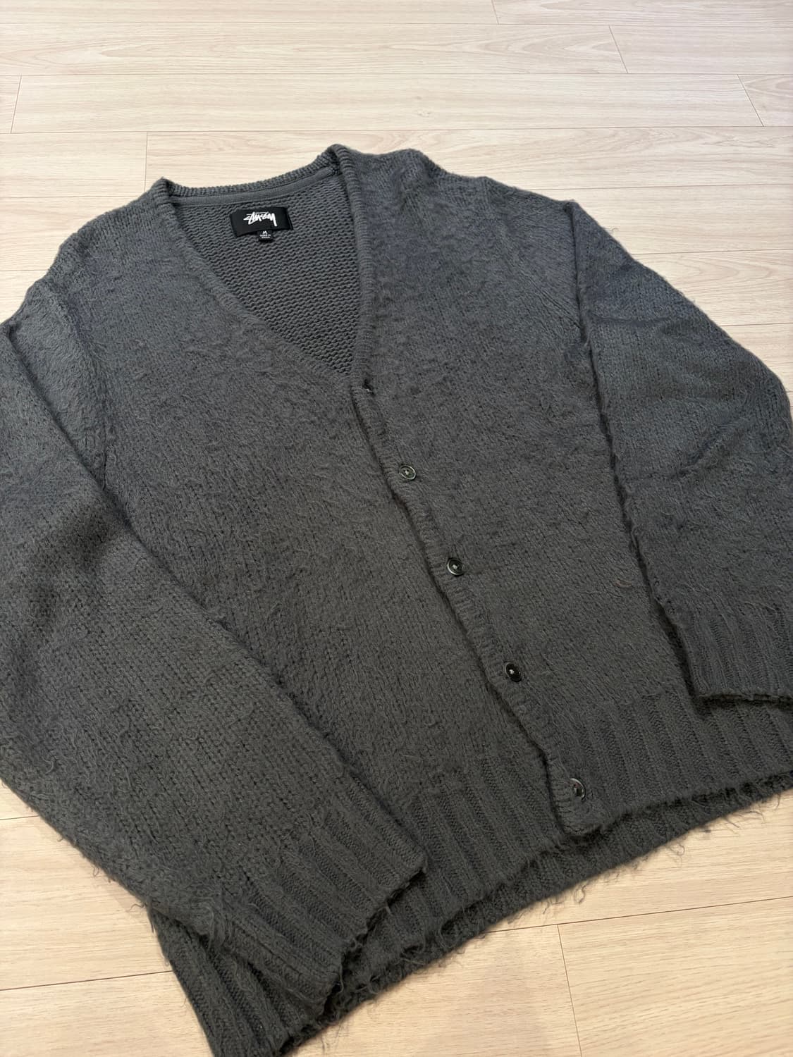 Stussy 스투시 브러쉬드 가디건 그레이 M 상품이미지1