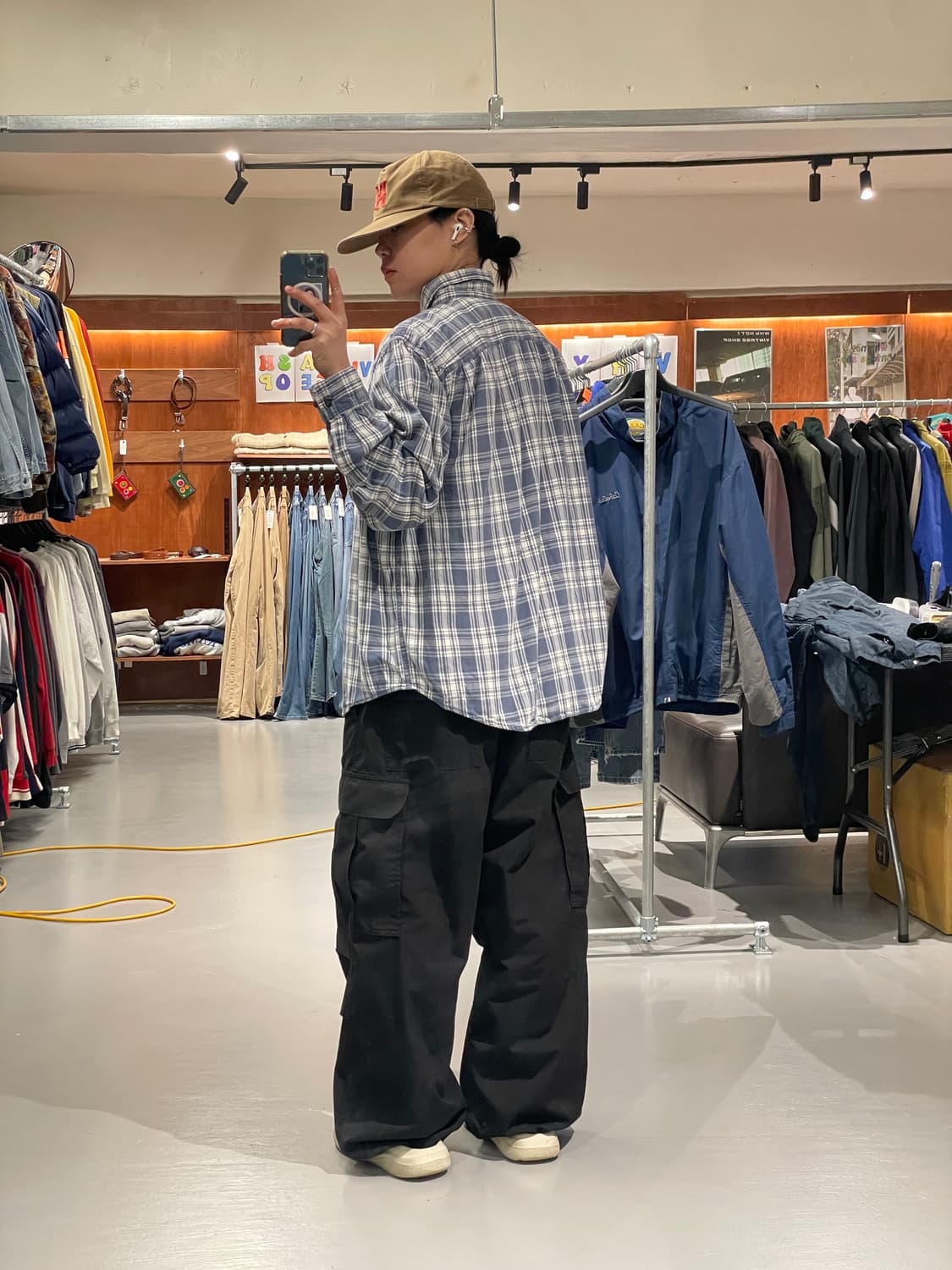 빈티지 헤비 코튼 플란넬 체크 셔츠 상품이미지3