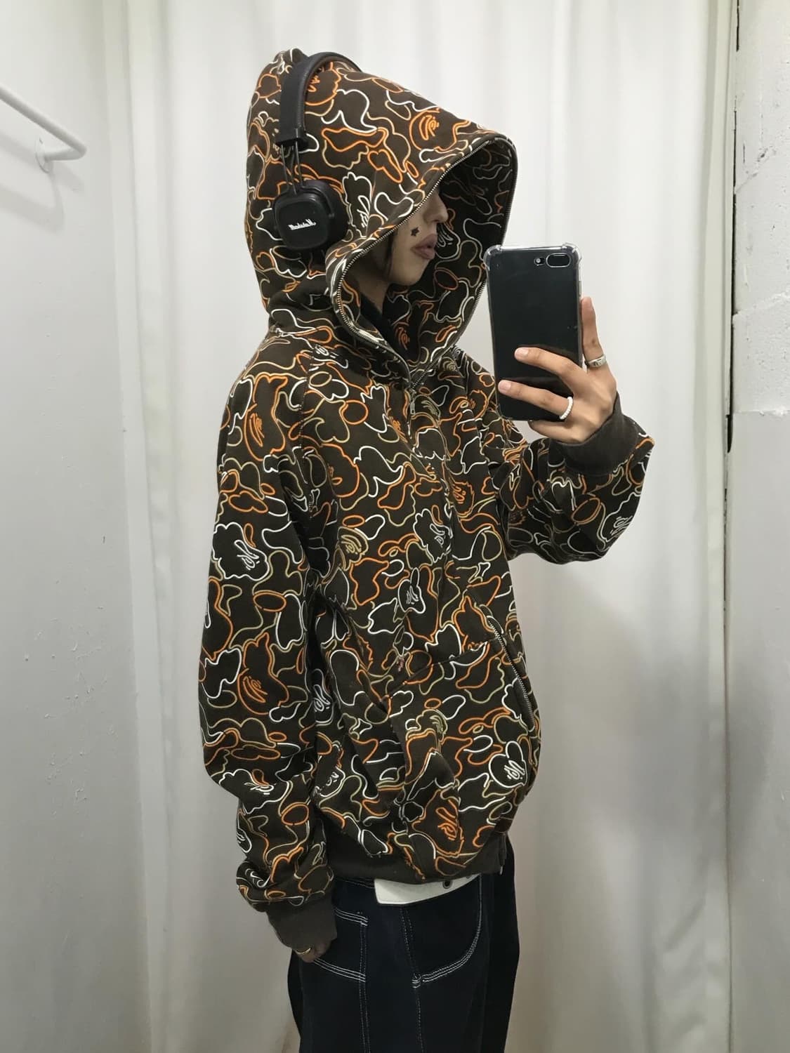 Bape Neon Brown Two-Way Hood Zip-Up 상품이미지7