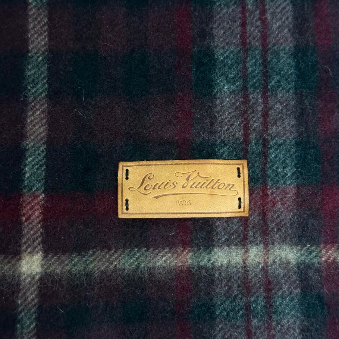 루이비통 레더 로고 캐시미어 울 머플러 상품이미지5