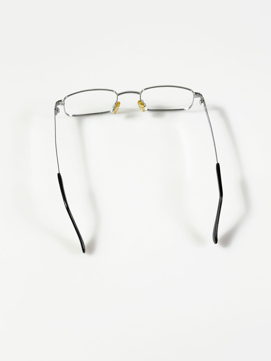 90s 실버 메탈 슬림 스퀘어 프레임 빈티지 안경 상품이미지5