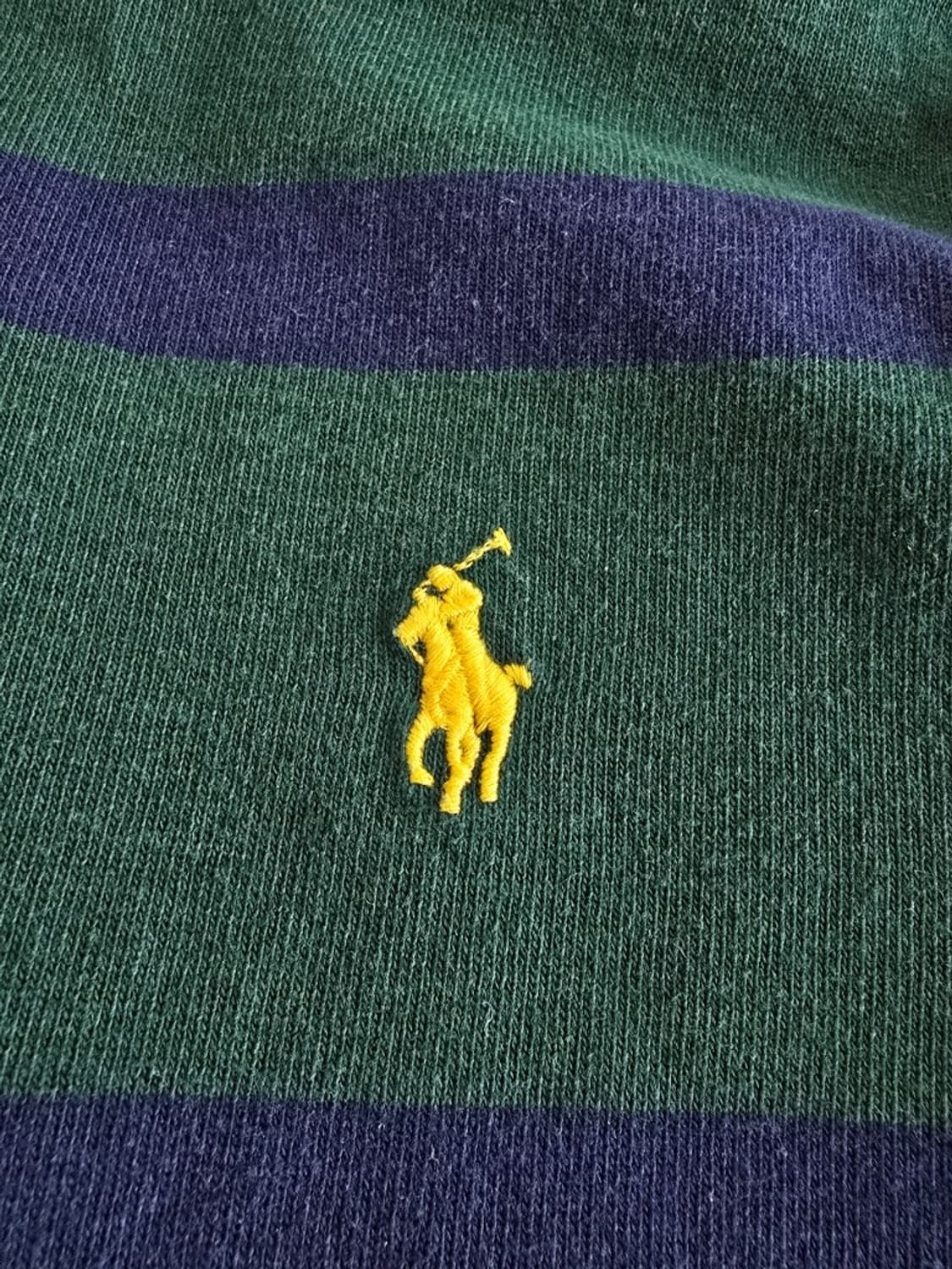 폴로 랄프로렌 스트라이프 코튼 럭비 카라 셔츠 그린/네이비 상품이미지5