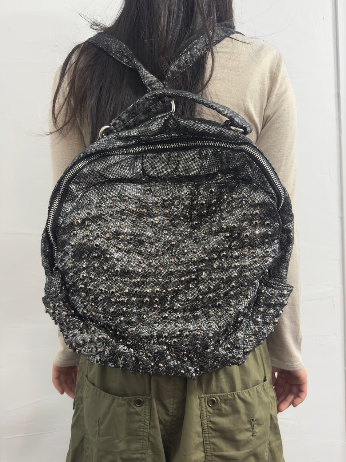 silver cubic backpack 상품이미지2