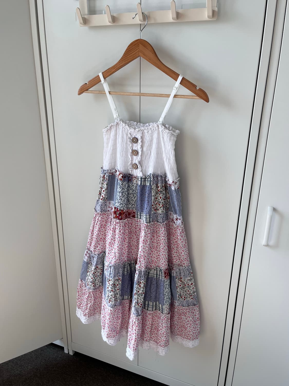 Rose fanfan 잔꽃 패치 단추 원피스 상품이미지4