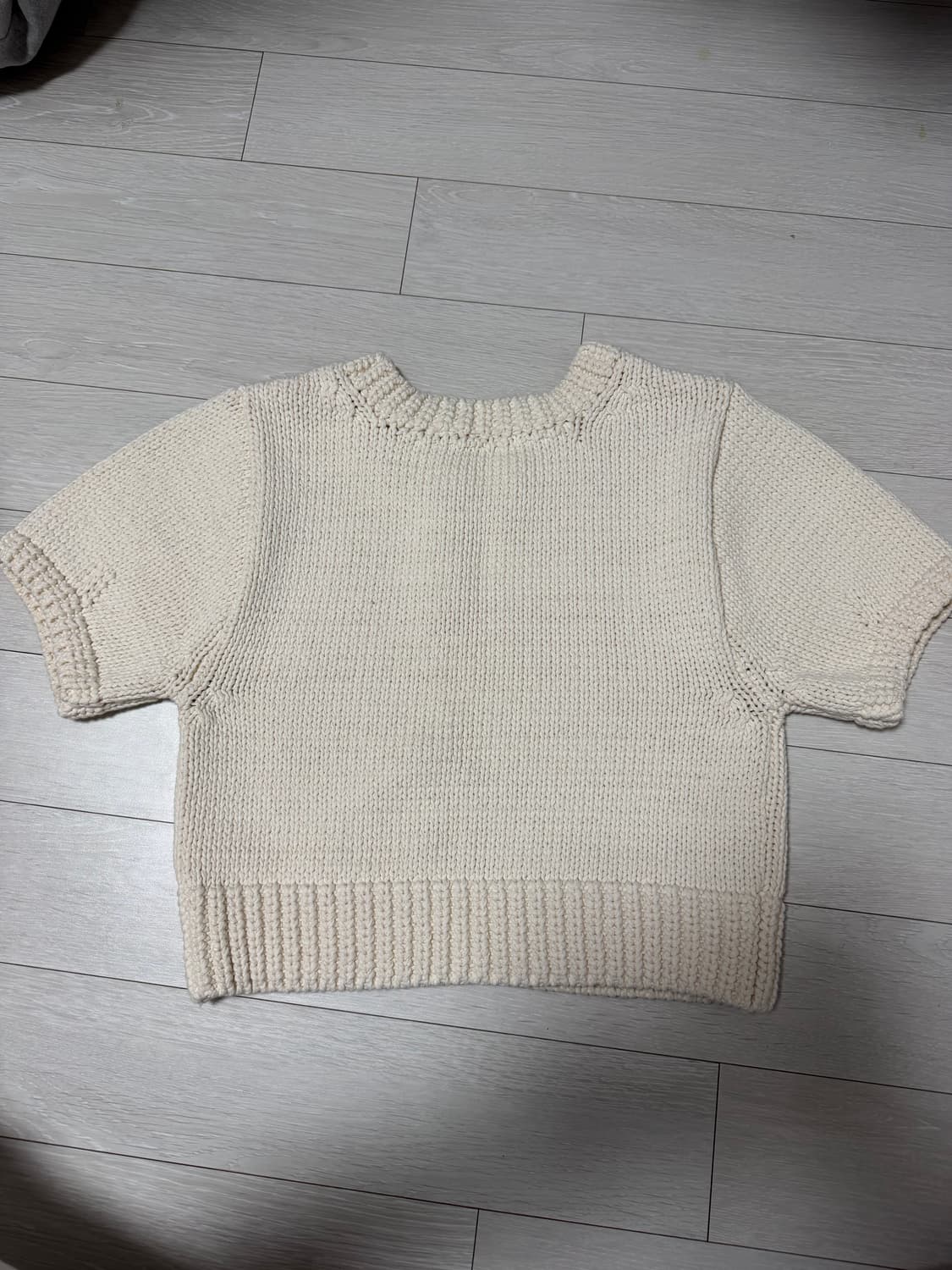 다이애그널 반팔니트 SHORT SLEEVE HAND KNITTING TO 상품이미지4
