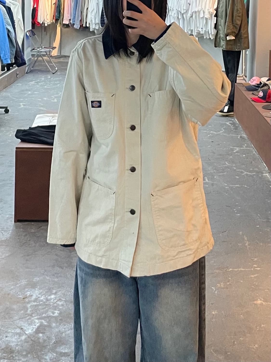 디키즈 아이보리 워크 캔버스 자켓 H1614 상품이미지1