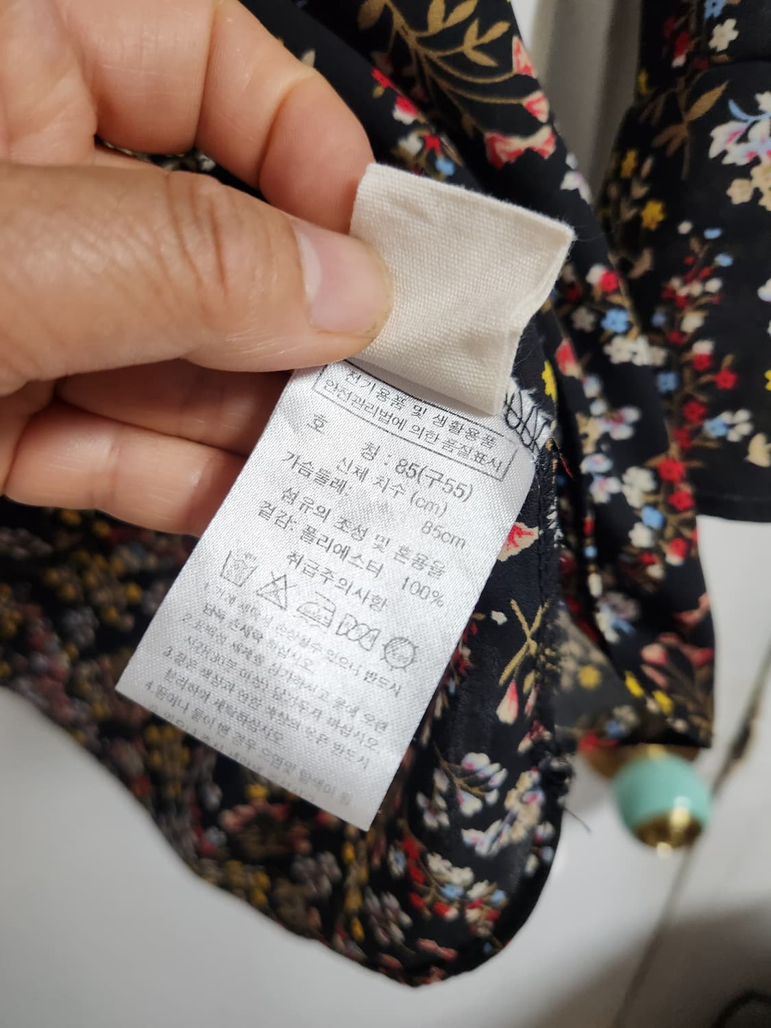 플라워 패턴 블랙 블라우스 85 상품이미지4