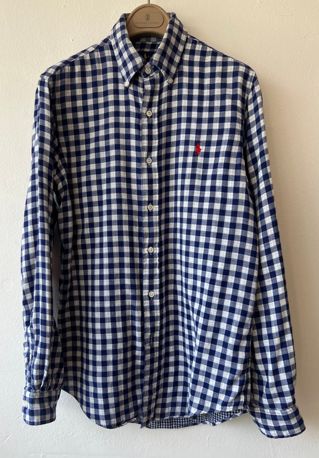 폴로랄프로렌 네이비체크 코튼긴팔셔츠 상품이미지1