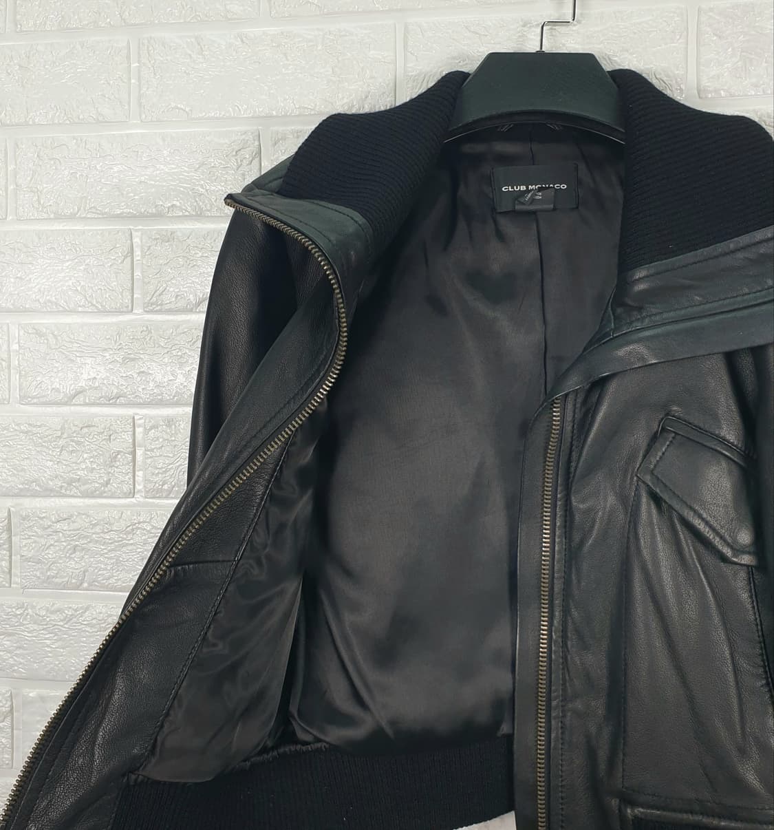 [55]클럽모나코 가죽 블루종 점퍼 상품이미지5