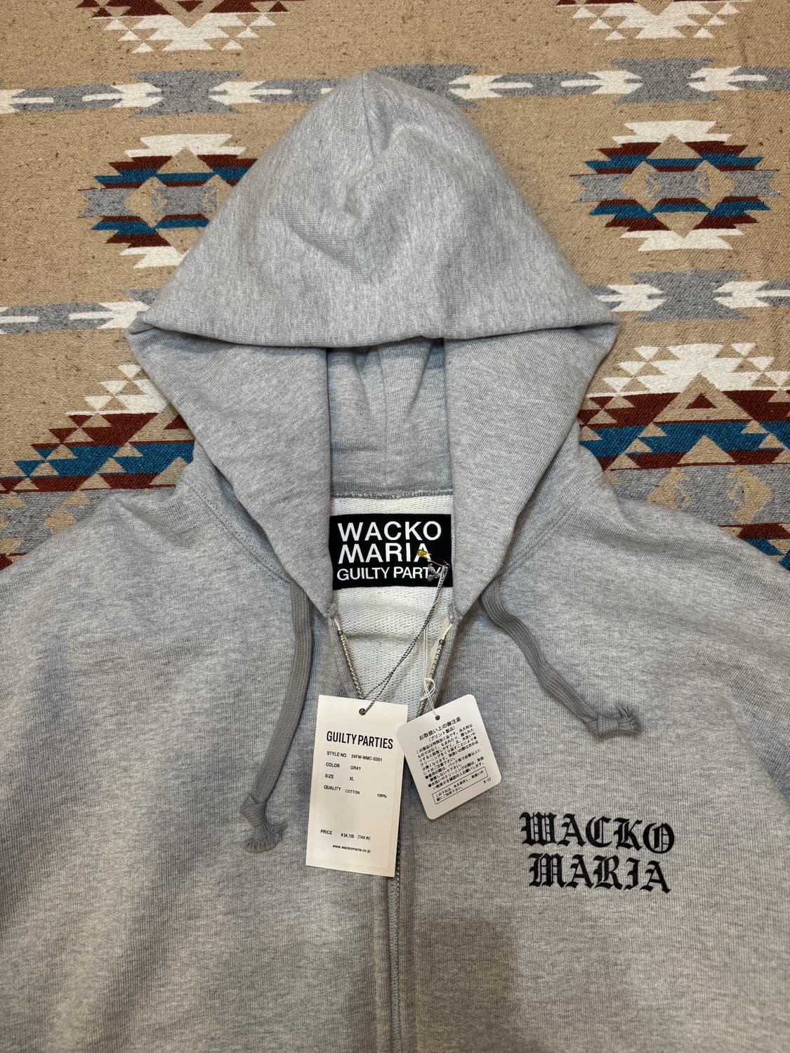 [XL] 와코마리아 헤비웨이트 풀 집업 후디 그레이  상품이미지4