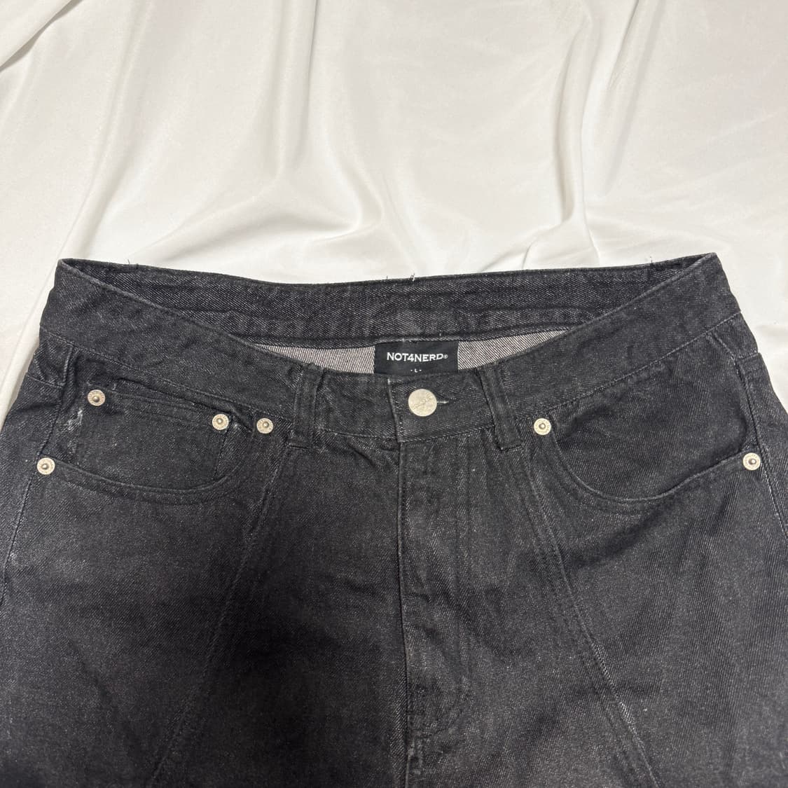 낫포너드 부츠컷 코팅진 데님 팬츠 L 상품이미지4