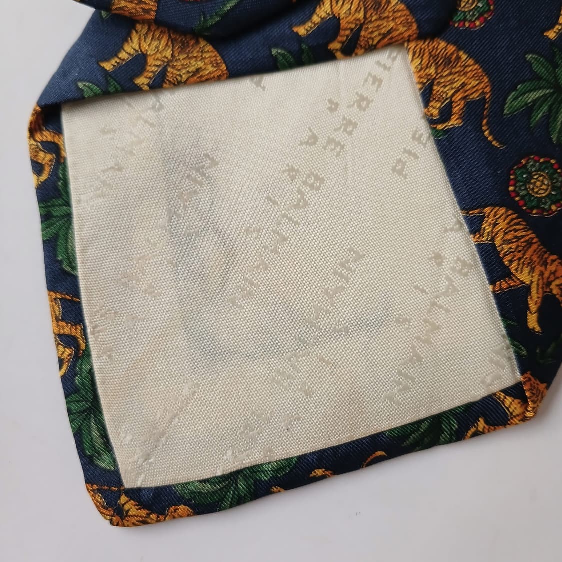 발망 실크 네이비 호랑이&야자수 넥타이 9.5cm A+등급 A19155
 상품이미지8