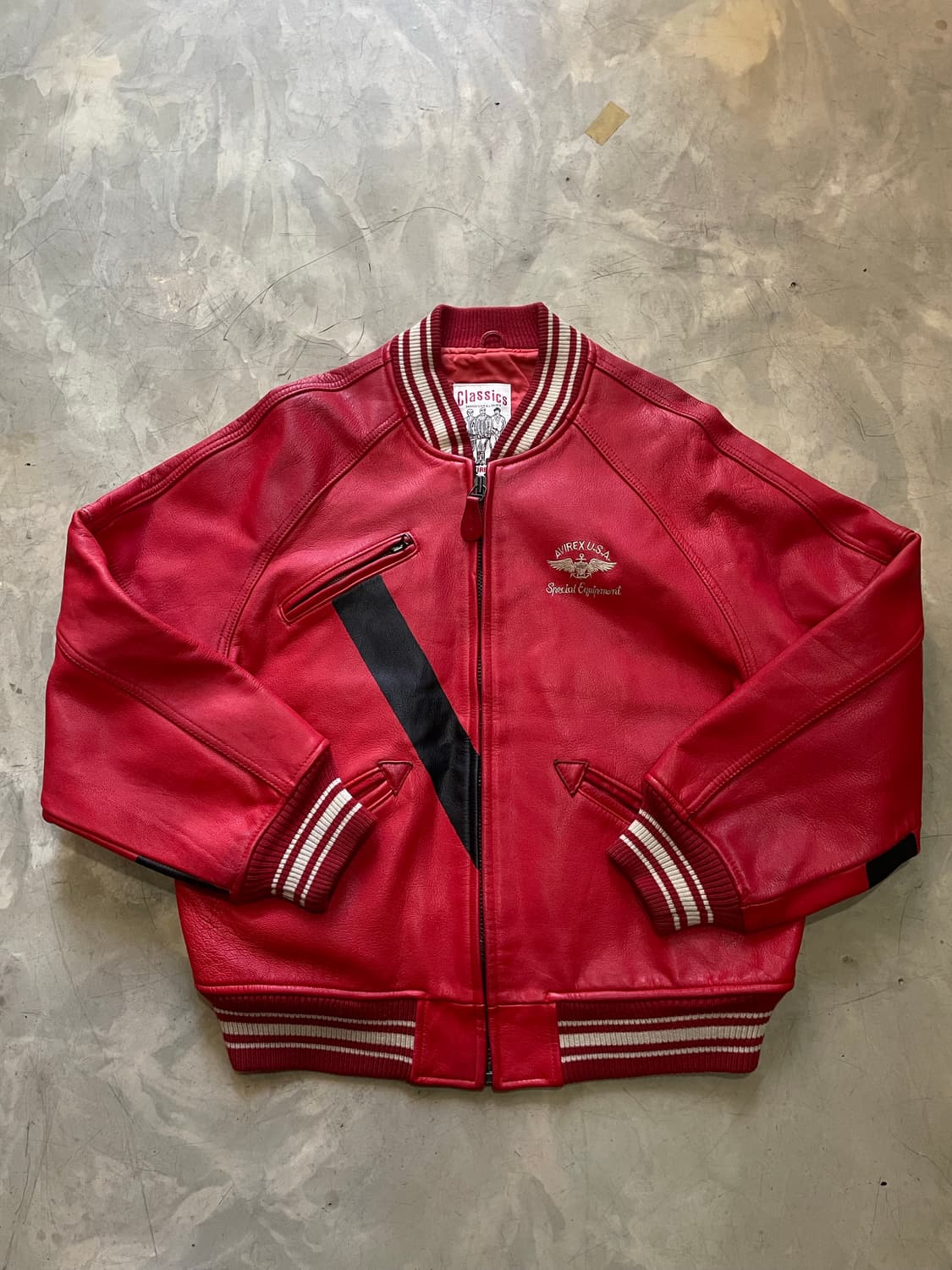 90‘s Avirex 아이콘 가죽 자켓 L 상품이미지5