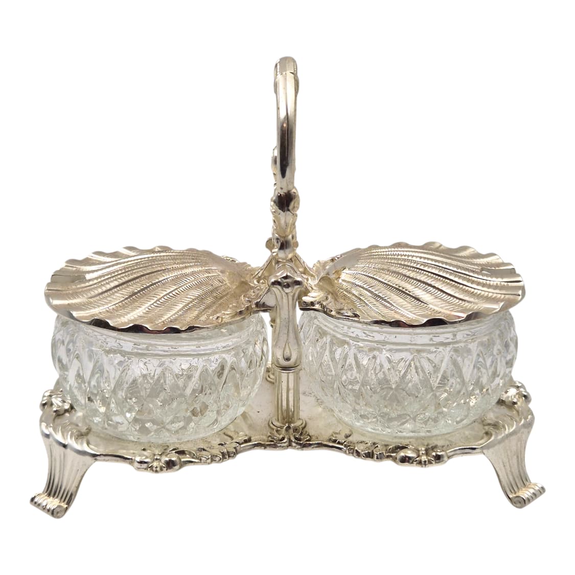 70s 엔틱 셸 무광 실버 크리스탈 슈가 세트 상품이미지5