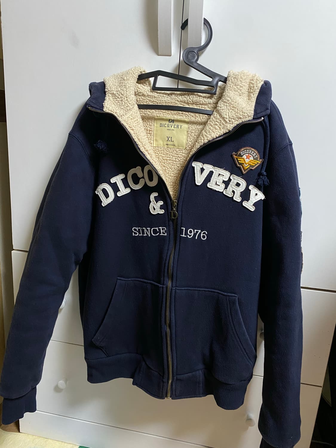 (희귀) 디스커버리 양털 패치 후드집업 상품이미지1