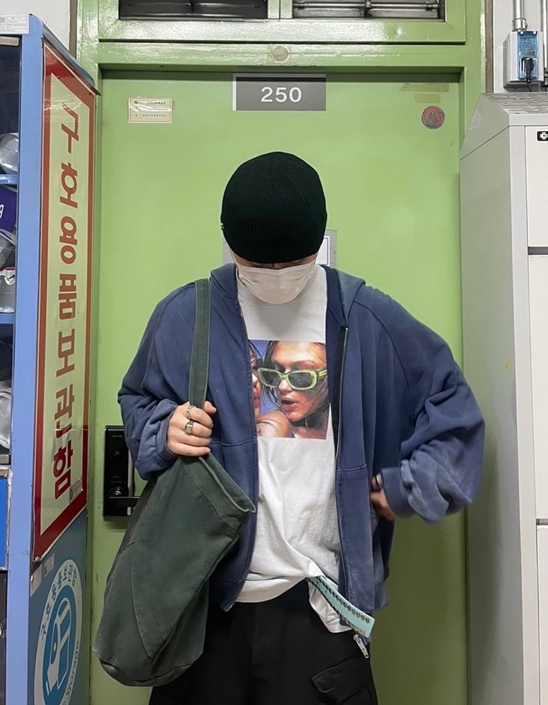 (새상품) 파프롬왓 워싱 후드집업 네이비 파아카이브 상품이미지5