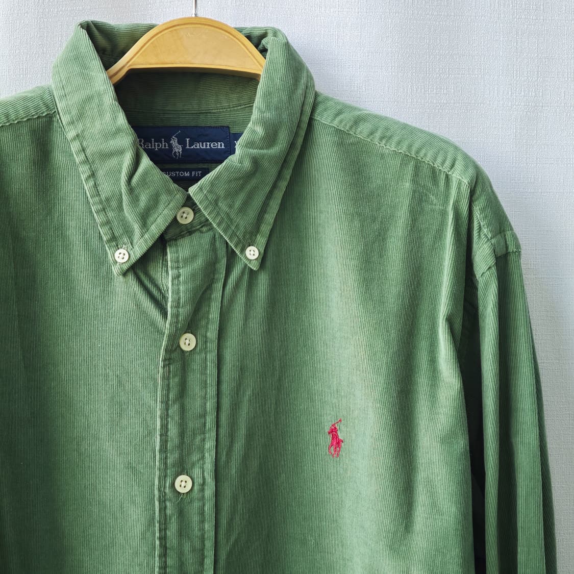 폴로 랄프로렌 커스텀핏 코듀로이 셔츠 올리브 그린 XL 상품이미지2