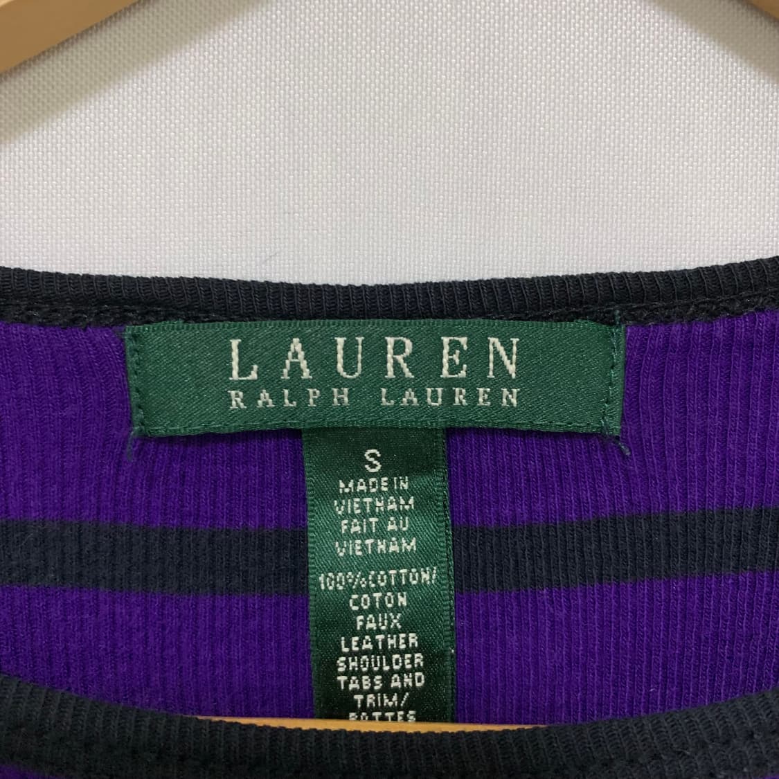 로렌 랄프로렌 지퍼 디테일 스트라이프 펑크 니트 퍼플 여성 S 상품이미지4