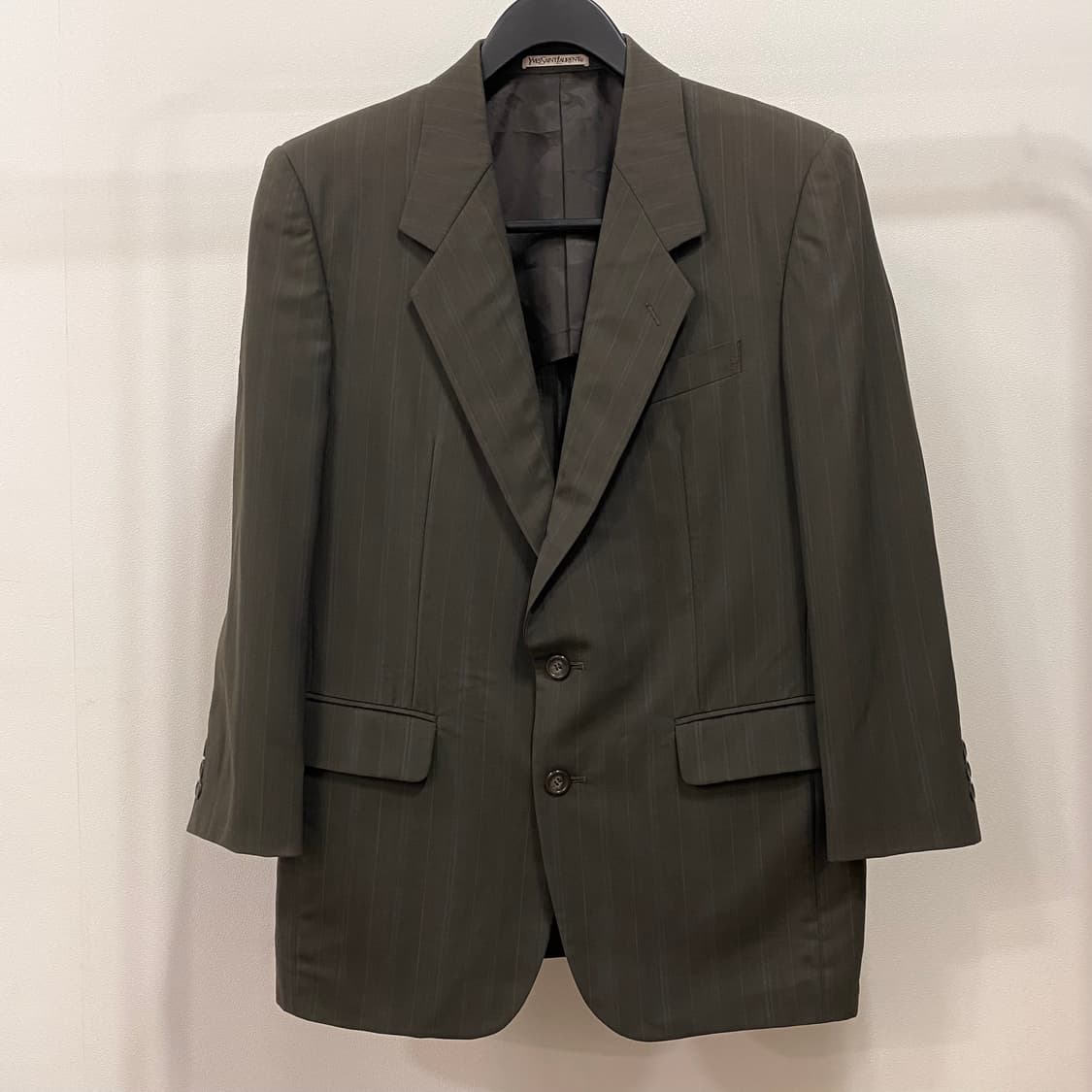 입생로랑 스트라이프 울 싱글 블레이저 상품이미지1