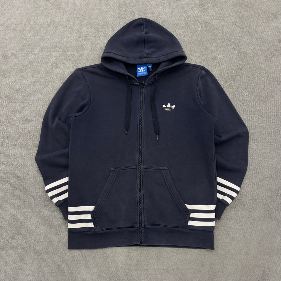 100 아디다스 삼선 후드집업 네이비 상품이미지1