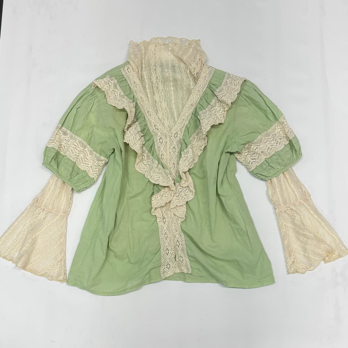 🍏하구미의 청사과맛 블라우스 코디세트🍏레이스 에스닉 그런지 모리걸 상품이미지3